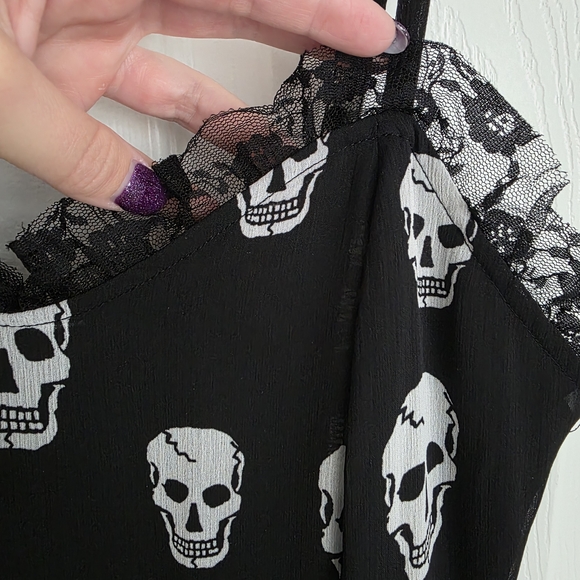 Royal Bones Black And White Skull Dress Size M - Picture 2 of 9